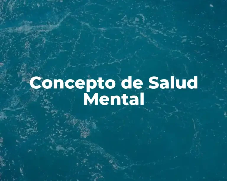 Concepto de Salud Mental