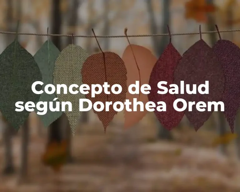 Concepto de Salud según Dorothea Orem