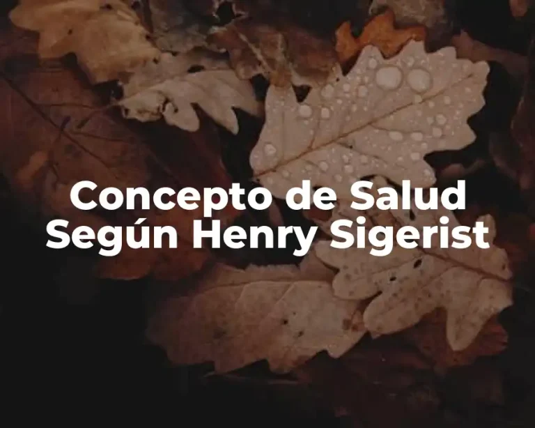 Concepto de Salud Según Henry Sigerist