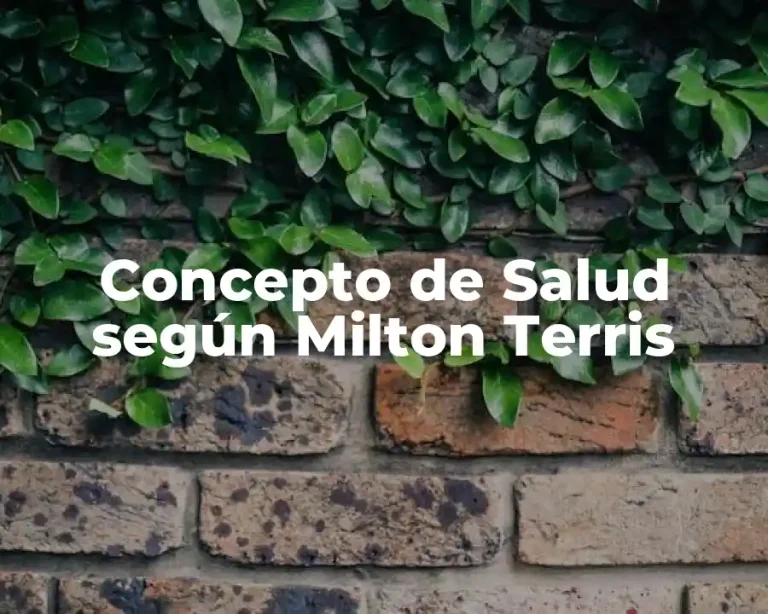 Concepto de Salud según Milton Terris
