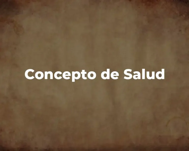 Concepto de Salud