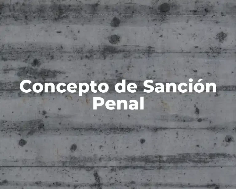 Concepto de Sanción Penal