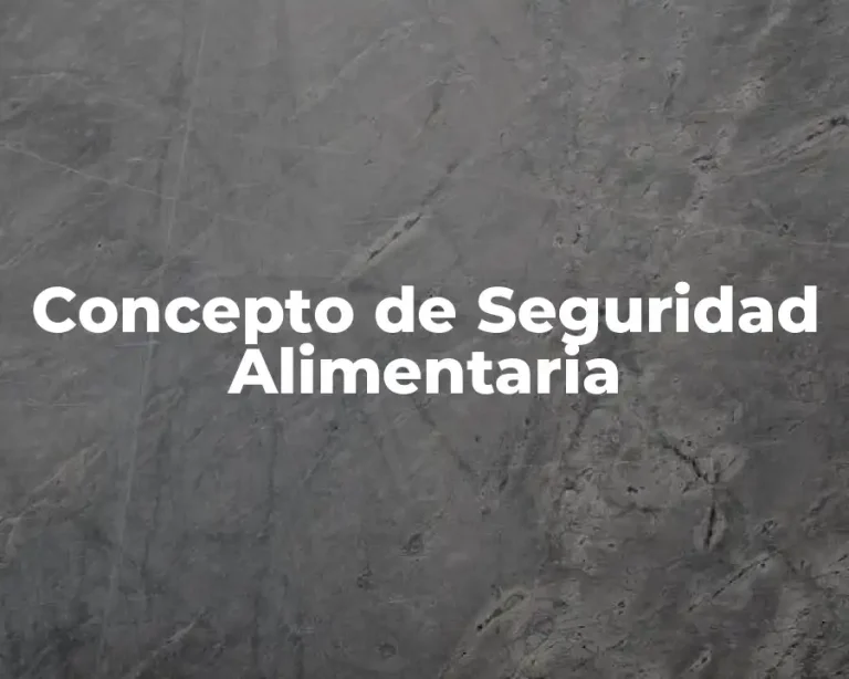 Concepto de Seguridad Alimentaria