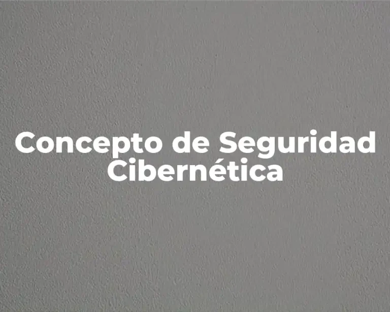 Concepto de Seguridad Cibernética