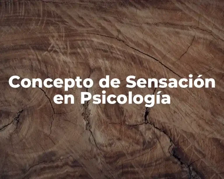 Concepto de Sensación en Psicología