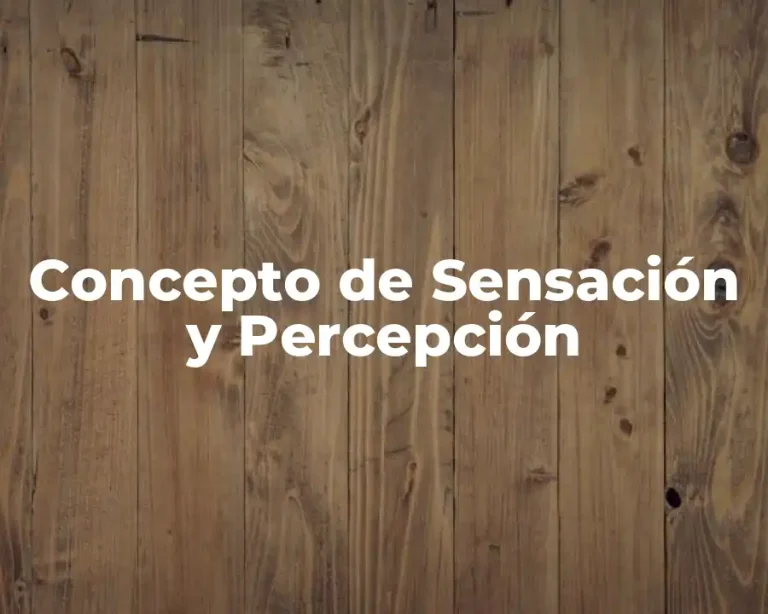 Concepto de Sensación y Percepción