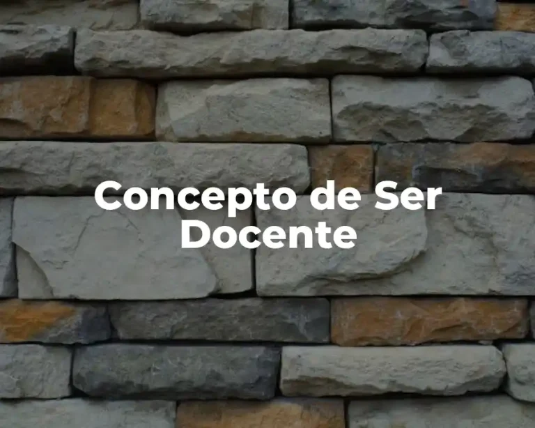 Concepto de Ser Docente