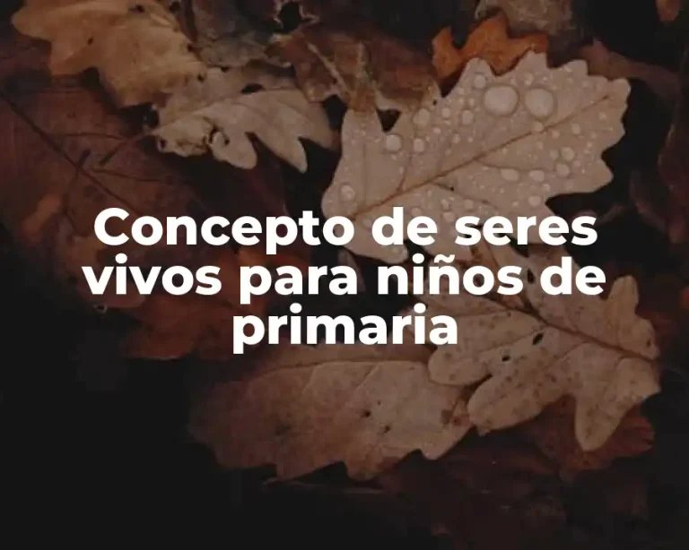 Concepto de seres vivos para niños de primaria