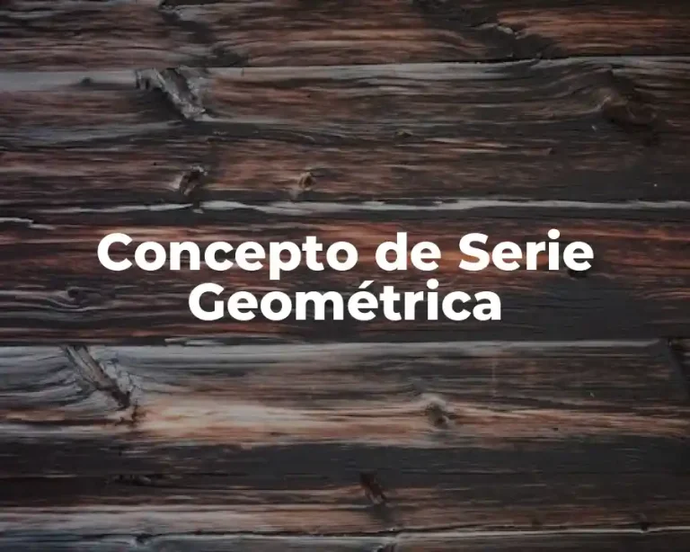 Concepto de Serie Geométrica