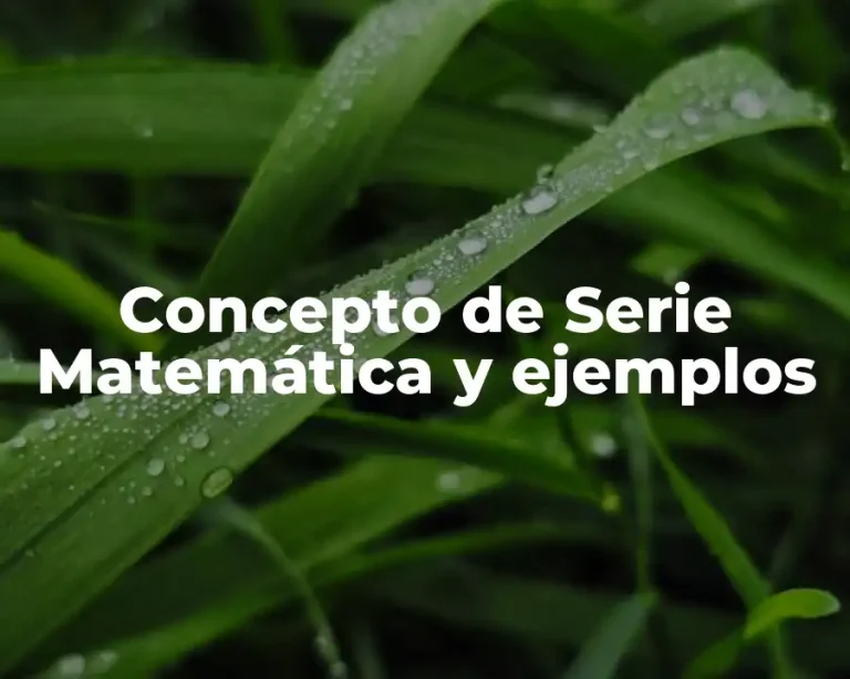 Concepto de Serie Matemática y ejemplos