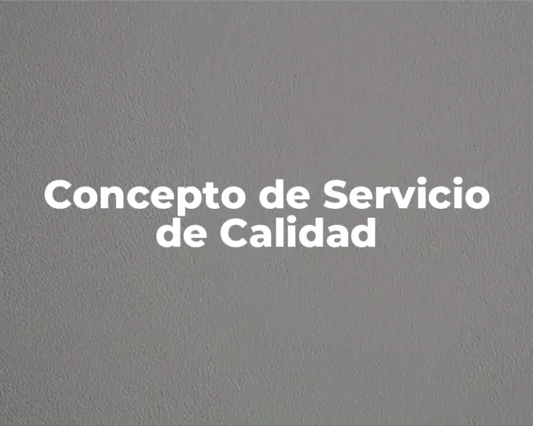 Concepto de Servicio de Calidad