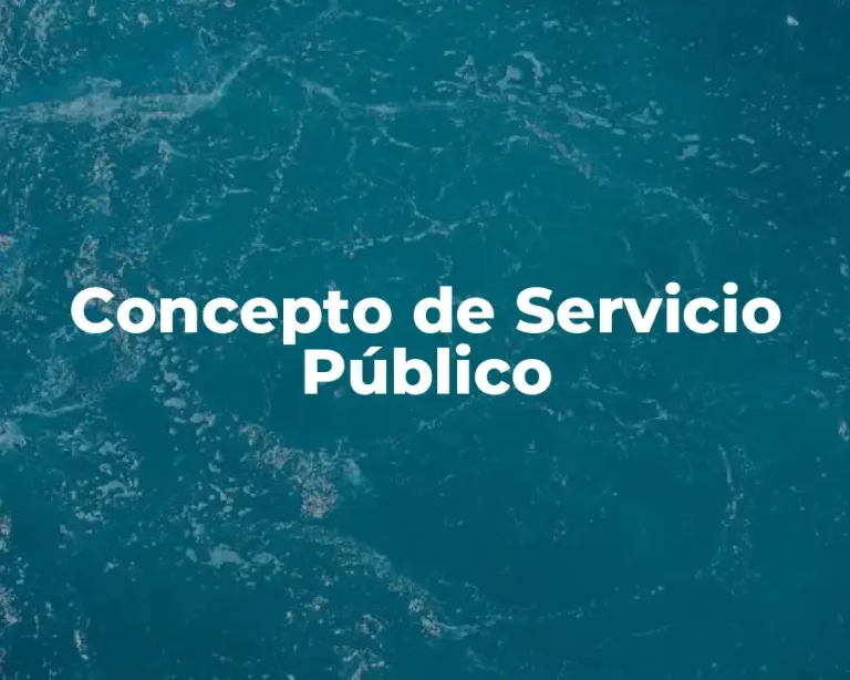 Concepto de Servicio Público