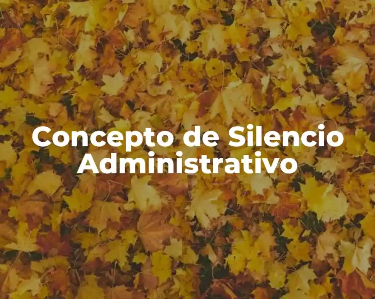 Concepto de Silencio Administrativo