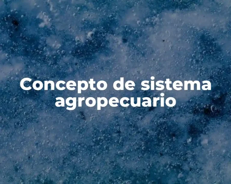 Concepto de sistema agropecuario