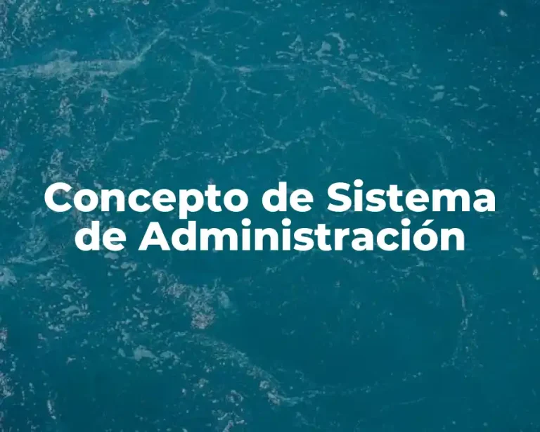 Concepto de Sistema de Administración