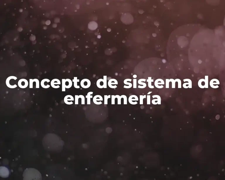 Concepto de sistema de enfermería