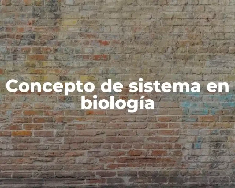 Concepto de sistema en biología