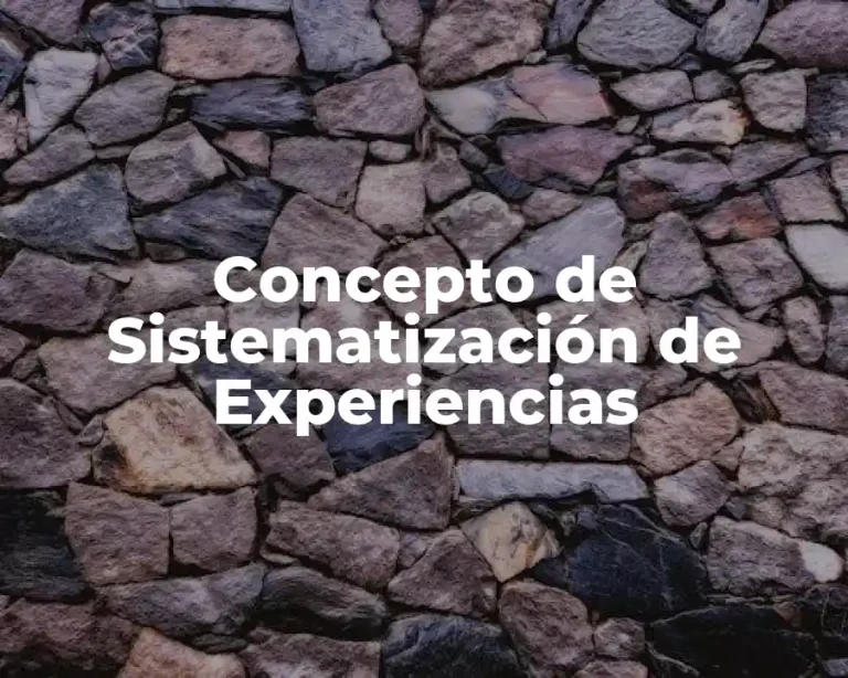 Concepto de Sistematización de Experiencias
