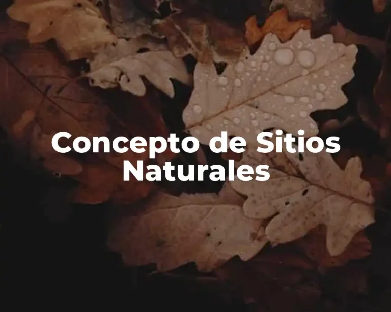 Concepto de Sitios Naturales