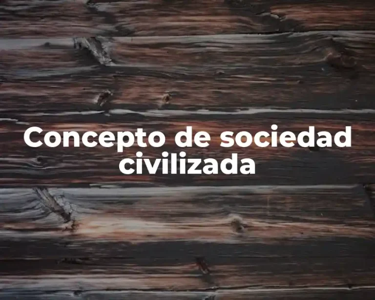 Concepto de sociedad civilizada