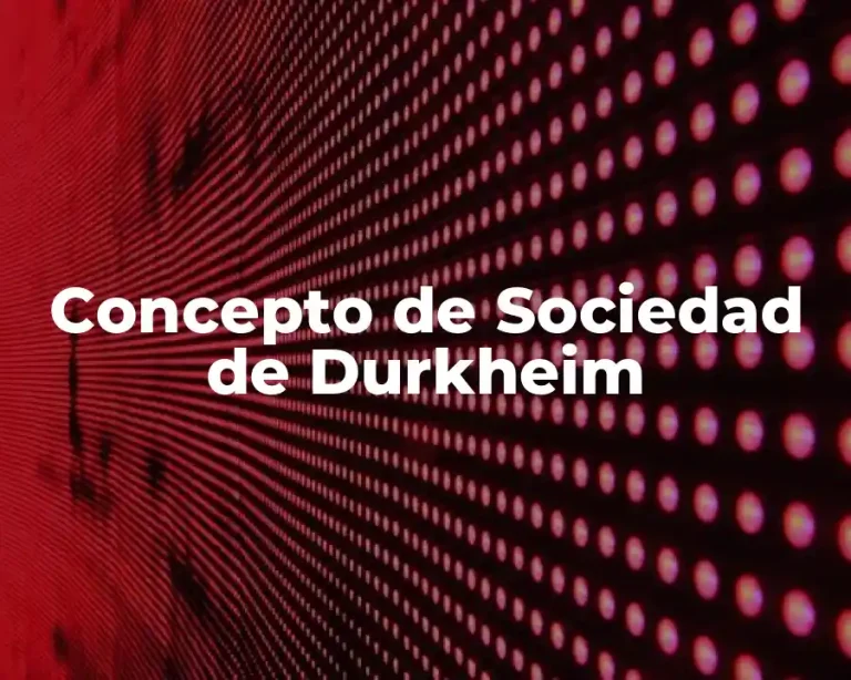 Concepto de Sociedad de Durkheim