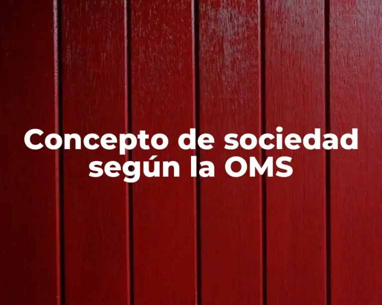 Concepto de sociedad según la OMS