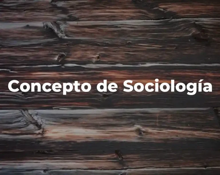 Concepto de Sociología