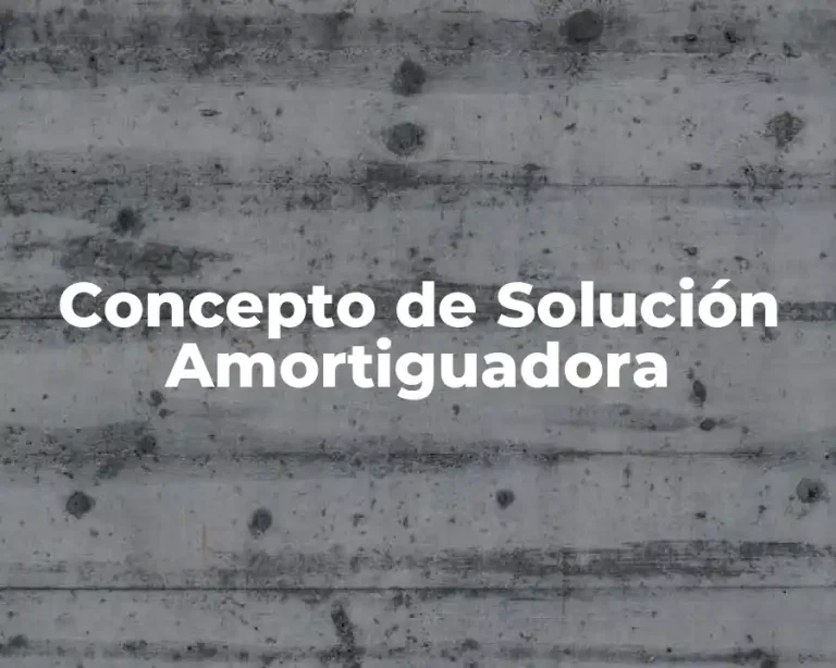 Concepto de Solución Amortiguadora