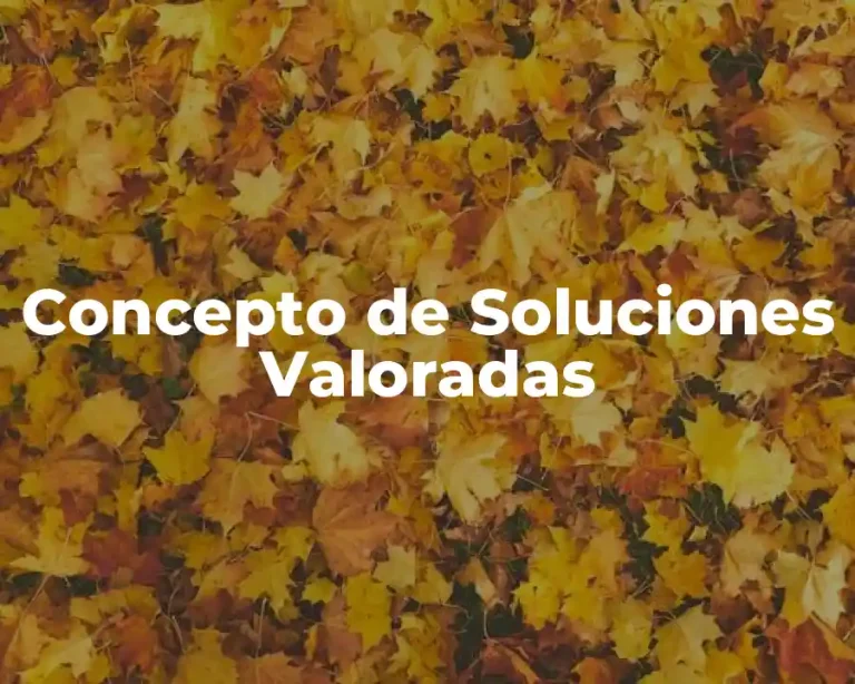 Concepto de Soluciones Valoradas