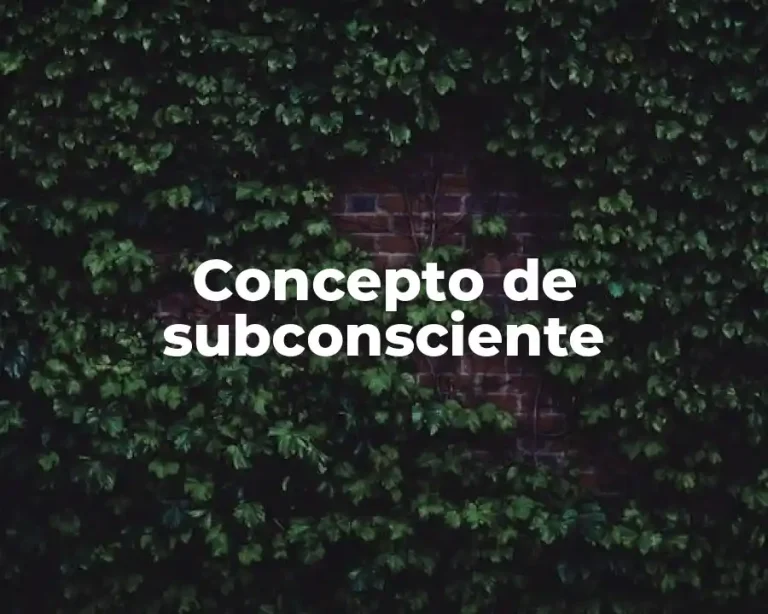 Concepto de subconsciente