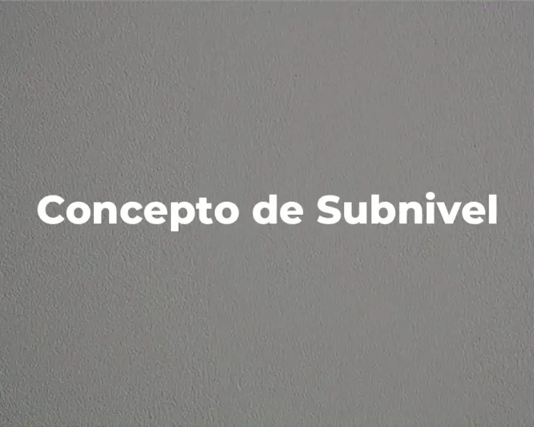 Concepto de Subnivel