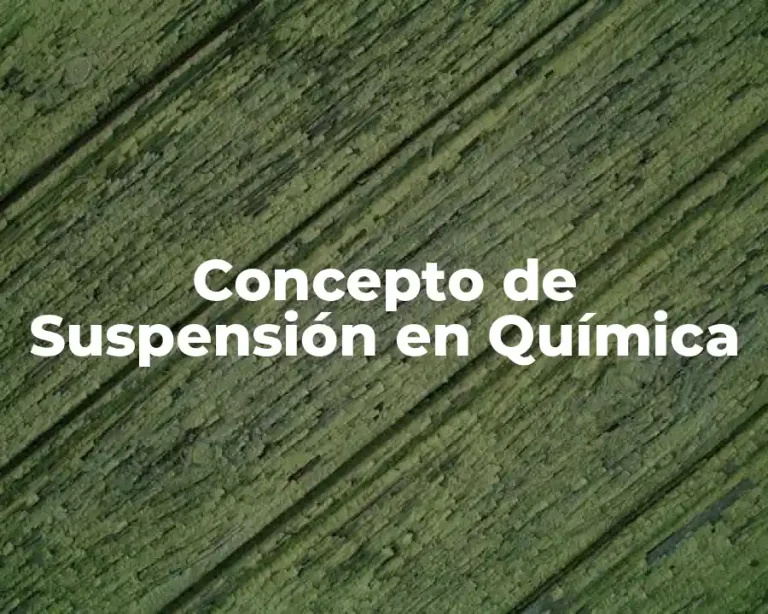 Concepto de Suspensión en Química