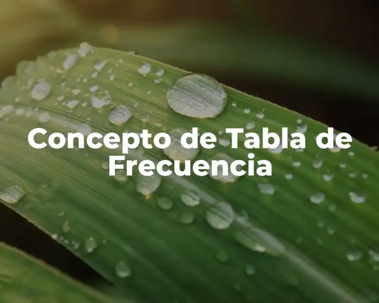 Concepto de Tabla de Frecuencia