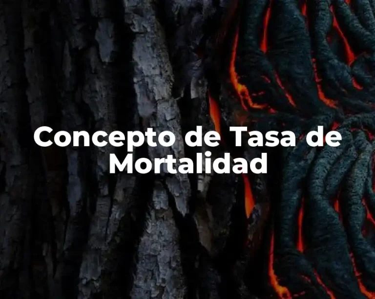 Concepto de Tasa de Mortalidad