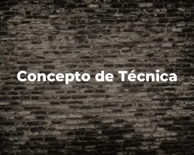 Concepto de Técnica