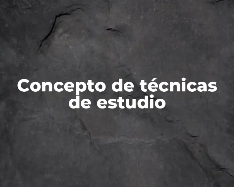 Concepto de técnicas de estudio