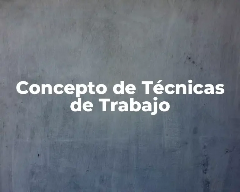 Concepto de Técnicas de Trabajo