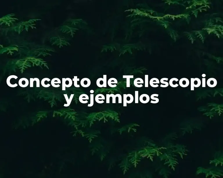 Concepto de Telescopio y ejemplos
