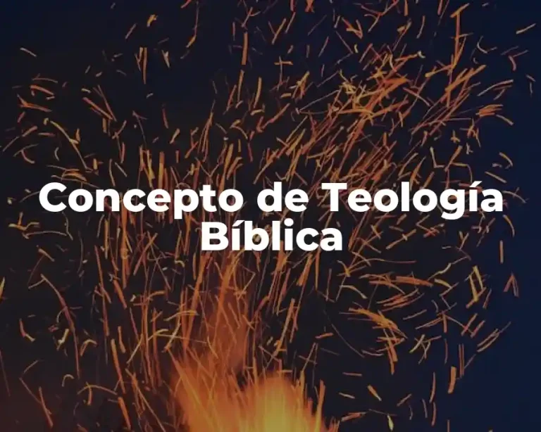 Concepto de Teología Bíblica