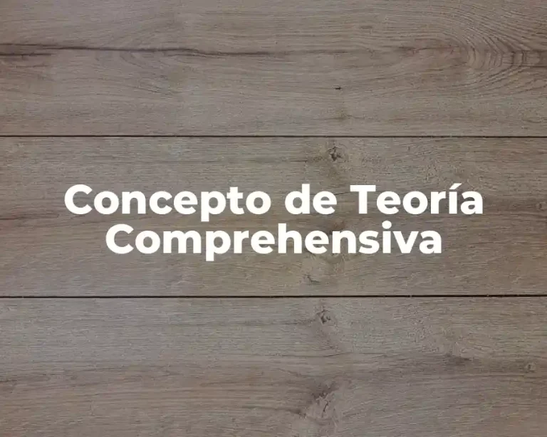 Concepto de Teoría Comprehensiva