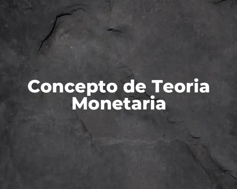Concepto de Teoria Monetaria