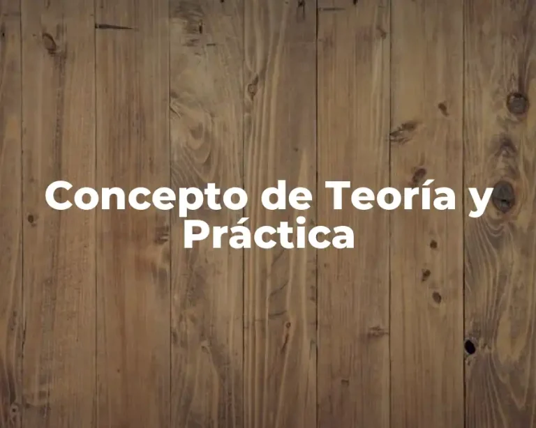 Concepto de Teoría y Práctica