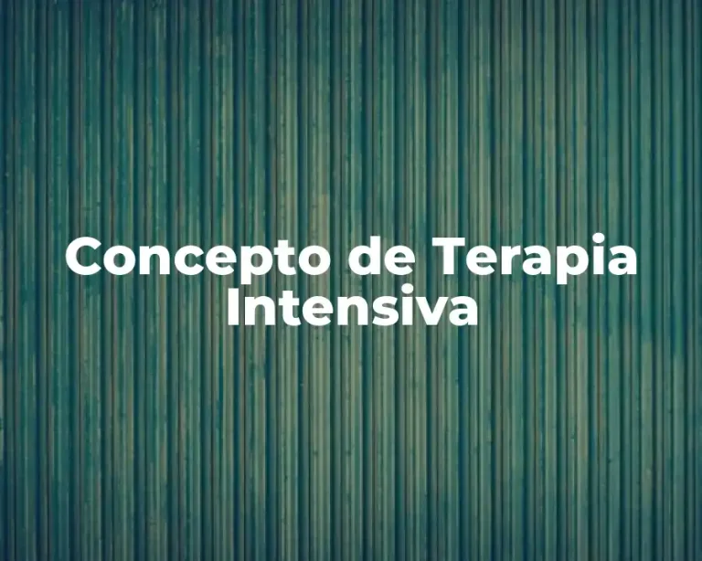 Concepto de Terapia Intensiva