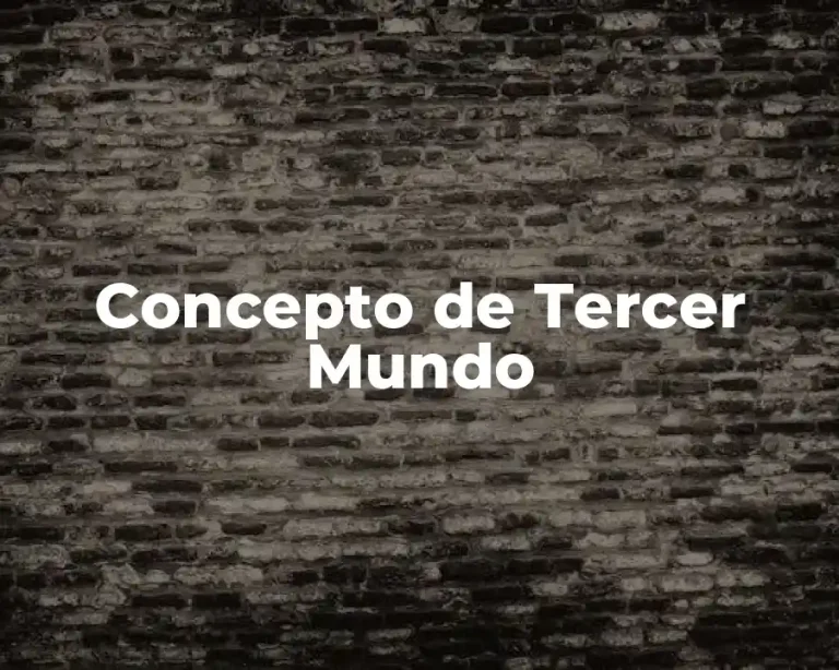 Concepto de Tercer Mundo