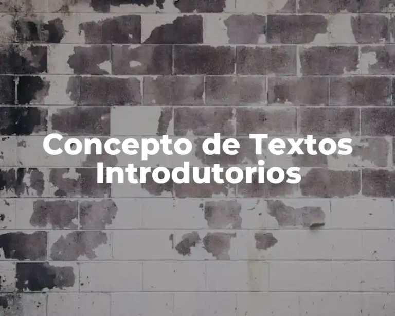 Concepto de Textos Introdutorios