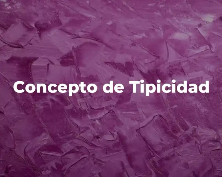 Concepto de Tipicidad