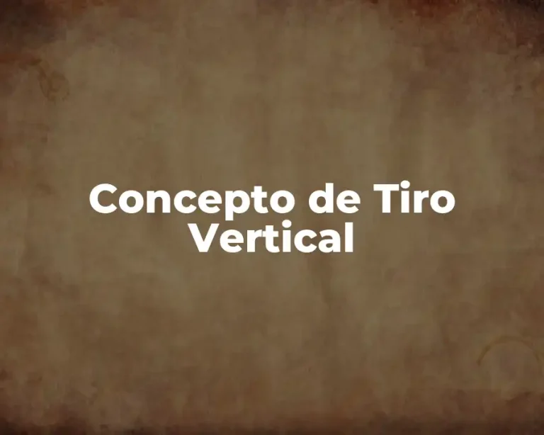 Concepto de Tiro Vertical