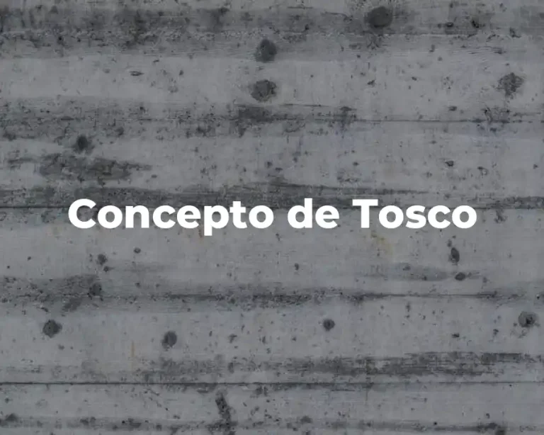 Concepto de Tosco