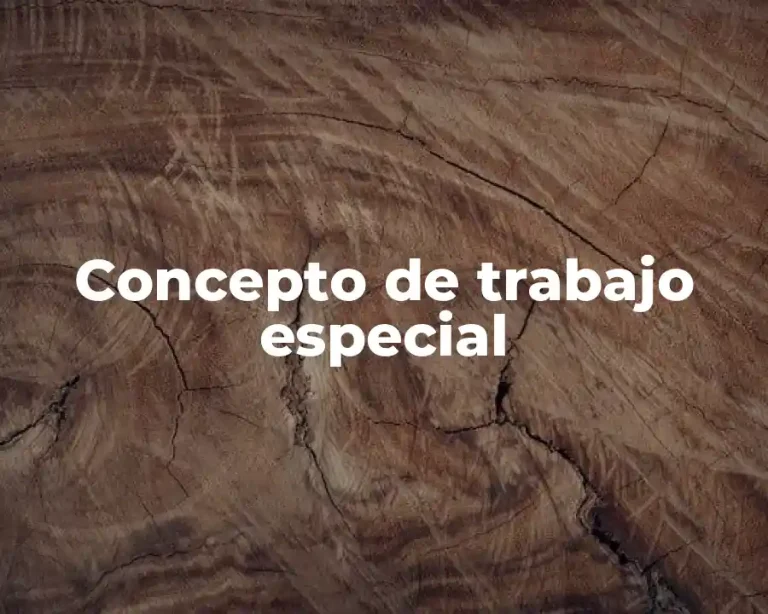 Concepto de trabajo especial