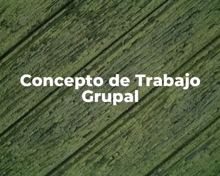 Concepto de Trabajo Grupal